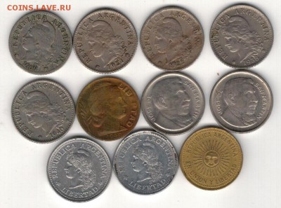 Аргентина 5 сентаво 1909-92 (11шт) 02.06 в 22.00мск (8934) - 4-ар5с