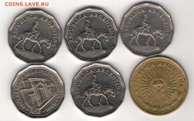 Аргентина 10 песо 1963-76 (6шт) до 02.06 в 22.00мск (8934) - 4-ар10п