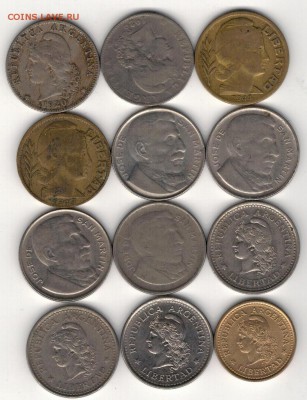 Аргентина 20 сентаво 1920-70 (12шт) 02.06 в 22.00мск (8934) - 4-ар20с