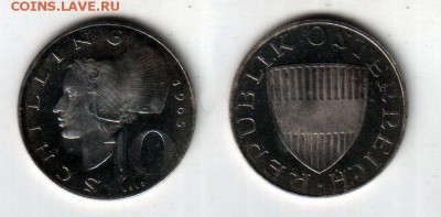 АВСТРИЯ, 10 шиллингов 1965 Ag, PROOF, до 3.06 @ 22:00 - banknote_1515-1-0