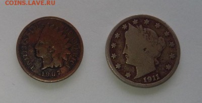 США, 1¢ (1907)+5¢ (1911), до 3.06 @ 22:00 - 2014-05-30 17.07.03