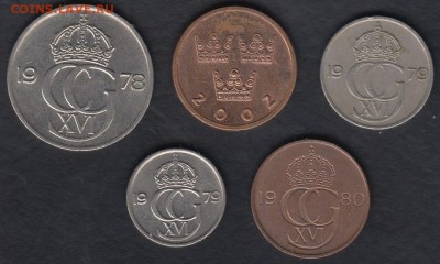 Швеция 5 монет до 01.06.2014 22-00 - Швеция р
