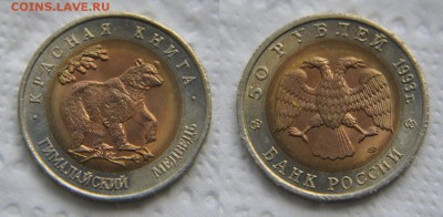 КК - Гималайский медведь - 50 руб 1993  до 22:22 5 июня - Медведь