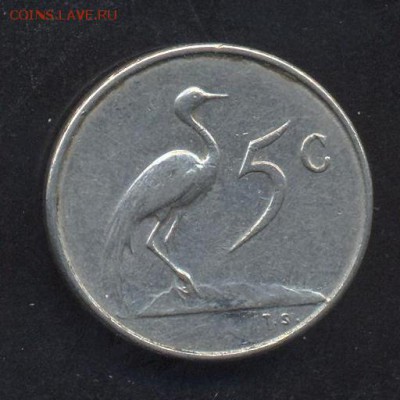 ЮАР 5 центов 1965 г. До 2.06.14 г. 21-00 МСК . - ЮАР 5 ц.1