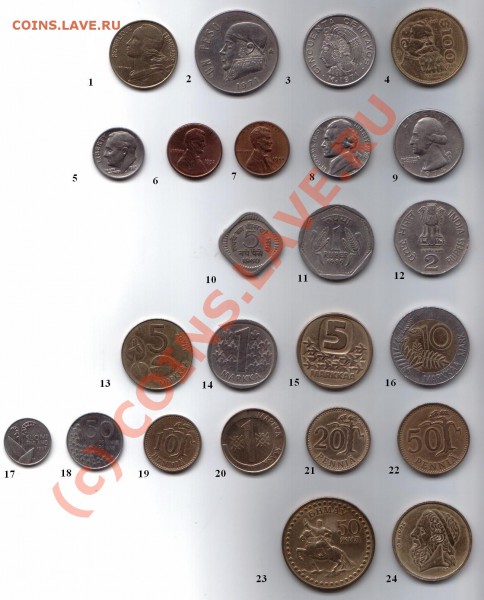 Иностранщина №1. 24 монетки на выбор - 1.1