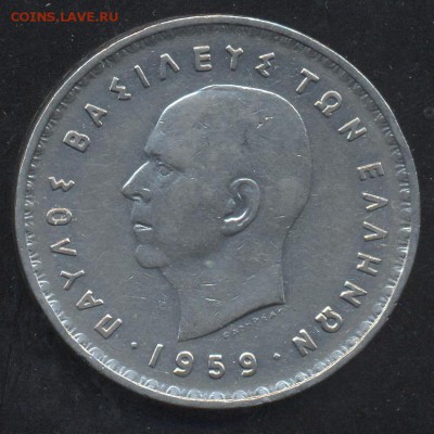 Греция 10 драхм  1959 г. До 2.06.14 г. 21-00 МСК . - Греция 10 др. 1959