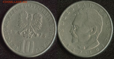 Польша 10 злотых 1978 (Болеслав Прус) до 22:00мск 03.06.14 - Польша 10 злотых 1978