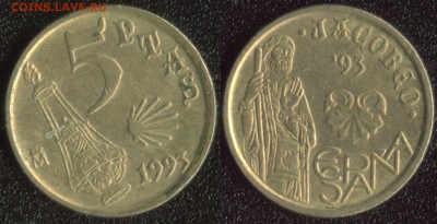 Испания 5 песет 1993 "Jacobeo" до 22:00мск 03.06.14 - Испания 5 песет 1993