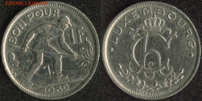 Люксембург 1 франк 1935 до 22:00мск 03.06.14 - Люксембург 1 франк 1935