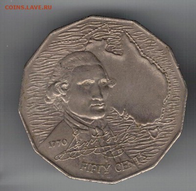 АВСТРАЛИЯ 50 ЦЕНТОВ 1970 ДЖЕЙМС КУК 05.06 В 22.00МСК (8536) - 4-ав1