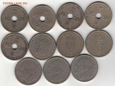 НОРВЕГИЯ КРОНА 1925-71 (11ШТ) ДО 05.06 В 22.00МСК (8933) - 4-нор1к