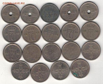 НОРВЕГИЯ 25 ЭРЕ 1924-79 (19ШТ) ДО 05.06 В 22Ч (8933) - 4-нор25э2
