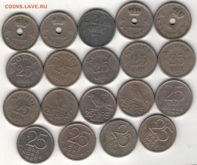 НОРВЕГИЯ 25 ЭРЕ 1924-79 (19ШТ) ДО 05.06 В 22Ч (8933) - 4-нор25э2а