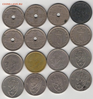 НОРВЕГИЯ 50 ЭРЕ 1927-86 (16ШТ) ДО 05.06 В 22Ч (8933) - 4-нор50э