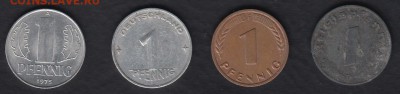 Германия 1 пфенниг 4 монеты до 04.06.2014 22-00 - Германия 1 пфенниг а