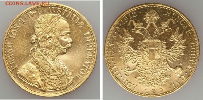 Австрийская монета 4 дуката ЗОЛОТО 1913, оценка - image