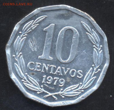 Чили 10 центаво 1979 г.До 5.06.14  г. 21-00 МСК . - Чили 10 ц.