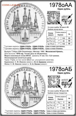 Рубль 1980 Кремль. определение штемпеля - 1978о