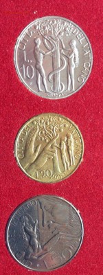 10,20,50 лир Ватикана 1988г набор. - image