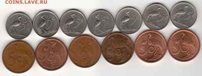 Ю.Африка 5 центов 1969-2008 Журавль (13шт) 09.06-22ч (8935) - ю5ц1