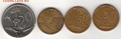 Ю.Африка 50 центов 1966-2004 Флора (4шт) 09.06-22ч (8935) - ю50ц1