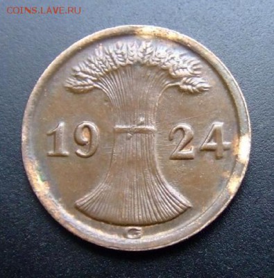 2 - Германия 2 рейхспфеннига (1924 G) А