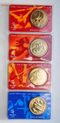 Олимпиада Сидней 2000 Шайба 5$ UNC 4 шт. разные - 4280039449