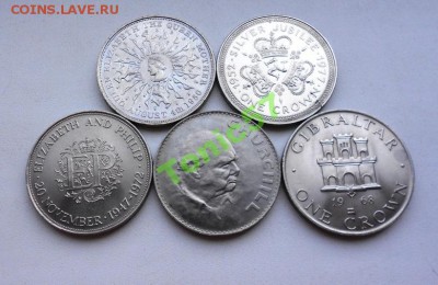 25 50 пенсов крона Шайба Мэн Гибралтар Гернси 19шт. - 4280019001_4