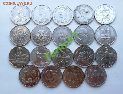 25 50 пенсов крона Шайба Мэн Гибралтар Гернси 19шт. - 4280019001
