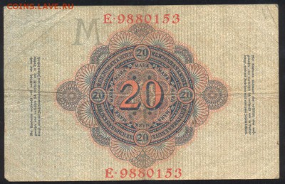 Германия 20 марок 1910 г.До 07.06.14 г. 21-00 МСК . - 20 м. 1910 1