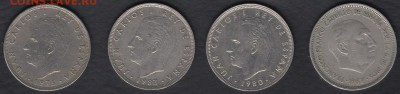 Испания 25 песет 4 монеты до 07.06.2014 22-00 - Испания 25 песет 4 монеты р