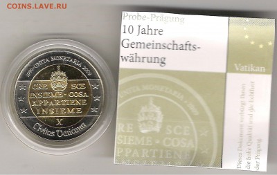 Ватикан  2 евро 2009 пробные до 10.06 в 22.00 по МСК - Ватикан 2 евро 2009 проба