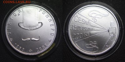 КИНЕМАТОГРАФ на монетах и жетонах - Виктор Понрепо, Чехия, 200 крон, 2008
