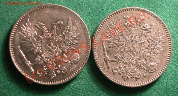 50 пенни Рус. Фин. 1917 г  2шт (с кор. и без) до 25.03.10 - 50 пенни 1917 г 2шт (Н2 и ВП)  аверс