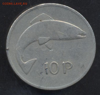 Ирландия 10 пенни 1975 г.До 9.06.14 г. 21-00 МСК . - Ирландия 10 п1