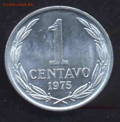 Чили 1 центаво 1975 г.До 9.06.14 г. 21-00 МСК . - Чили 1 ц
