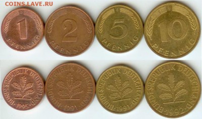 ФРГ- подборка пфеннигов 1,2,5,10- до 21.00 мск 14.06.2014 - ФРГ- подборка пфеннигов