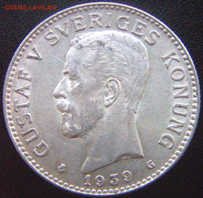 Швеция_2 кроны 1939. Серебро; до 08.06_22.28мск - 8180