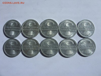50 пфеннигов 1920-22. "A". Веймар.10 шт. - 50 пф 1920-22 10 шт 2-2.JPG