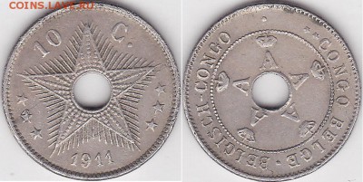 Бельгийское Конго. - 10 сантим 1911 г.