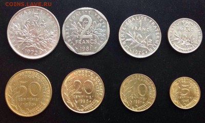 Франция 8 монет 1963-1982 гг до 11.06.14-23:00 - image