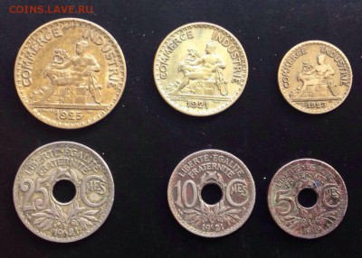 Франция 6 монет 1919-1925 до 11.06.14-23:00 - image
