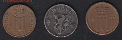 Норвегия 1 эре 1940, 1941, 1953 до 11.06.2014 22-00 - Норвегия 1 эре р