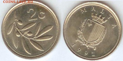 Мальта 2 цента 1991 21.00 по Москве 16.06.2014 - Мальта 2 цента 1991