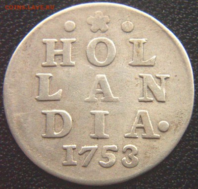 Нидерланды. Голландия_2 стювера 1753. Ag; до 10.06_22.28мск - 7667