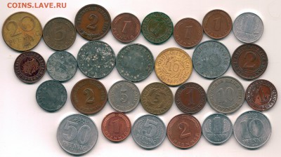 Немецкие монеты 28 шт. с 1916 по 1991 парочка со свастикой - 1