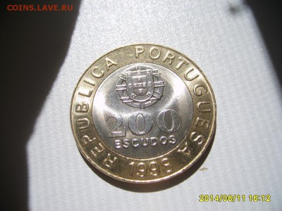 ПОРТУГАЛИЯ,200 эскудо 1998г(Carcia ..биметалл)!до 12.06.2014 - S6000412.JPG