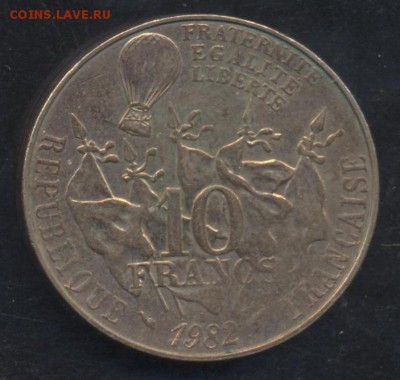 Франция 10 франков 1982 г. До 14.06.14 г. 21-00 МСК . - Франция 10 ф 82 1