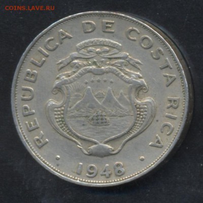 Коста Рика 1 колон 1948 г.  До 14.06.14 г. 21-00 МСК . - Коста Рика 19481