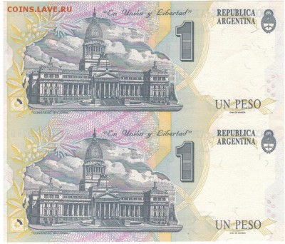 Аргентина песо 1993 (2шт. неразрез.) 16.06 в 22.00мск (9077) - 1-ар1